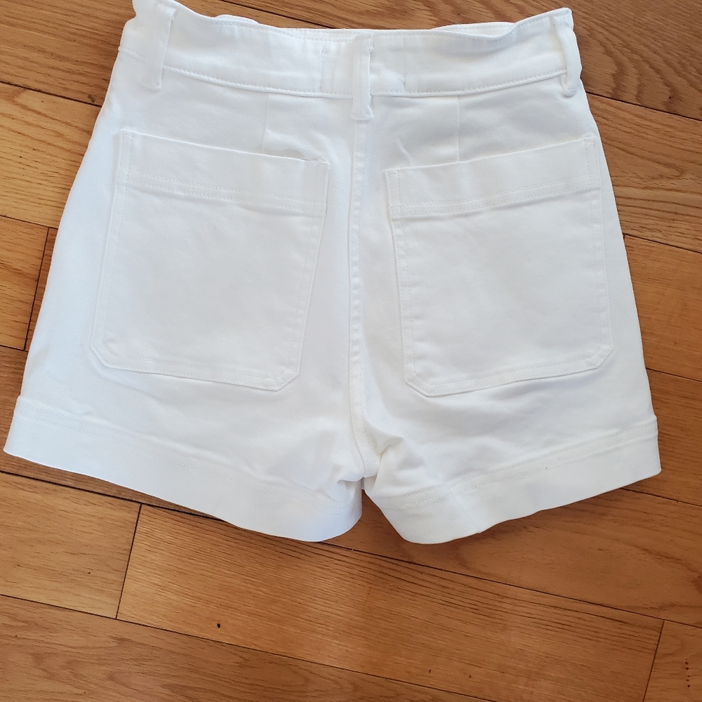 Everlane White Cotton Shorts Size 00 XXS - Picture 3 of 4